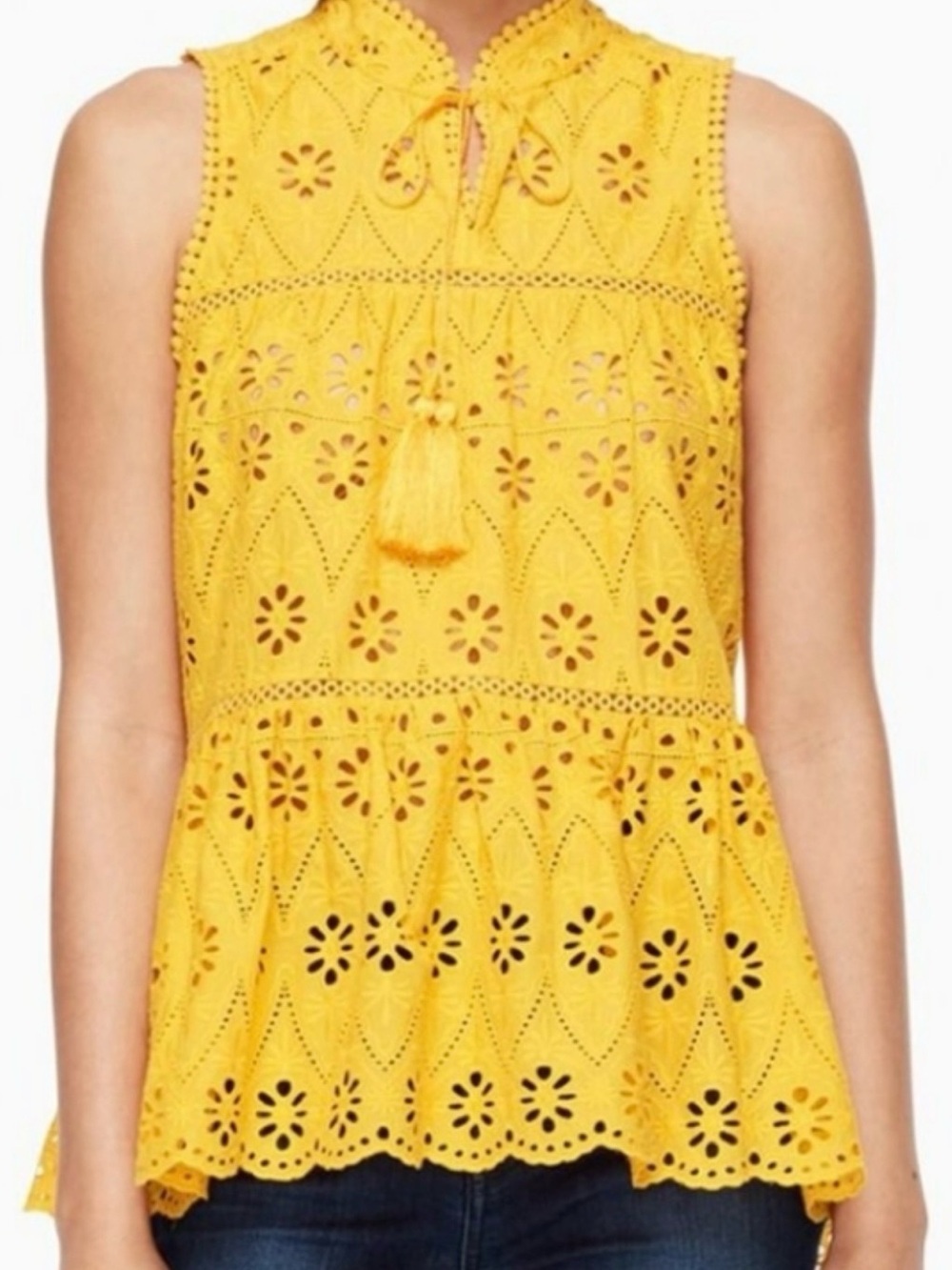 Kate Spade Yellow Sleeveless Top Size L EUC